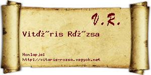 Vitáris Rózsa névjegykártya